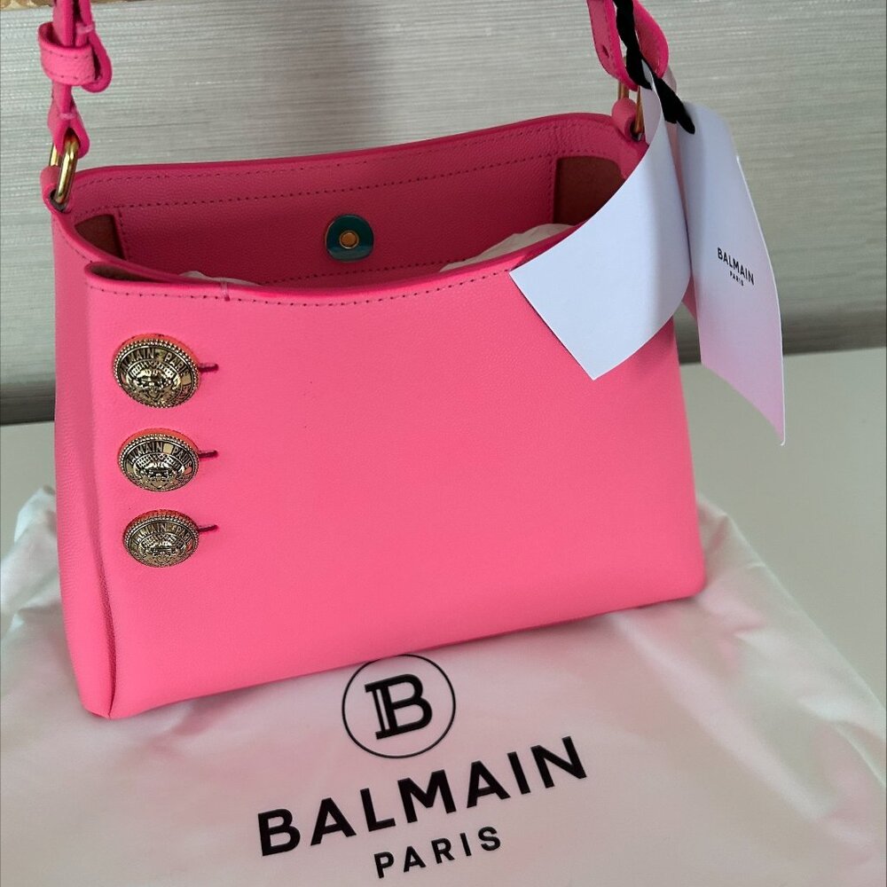 Balmain Bubblegum Pink Emblème Bag